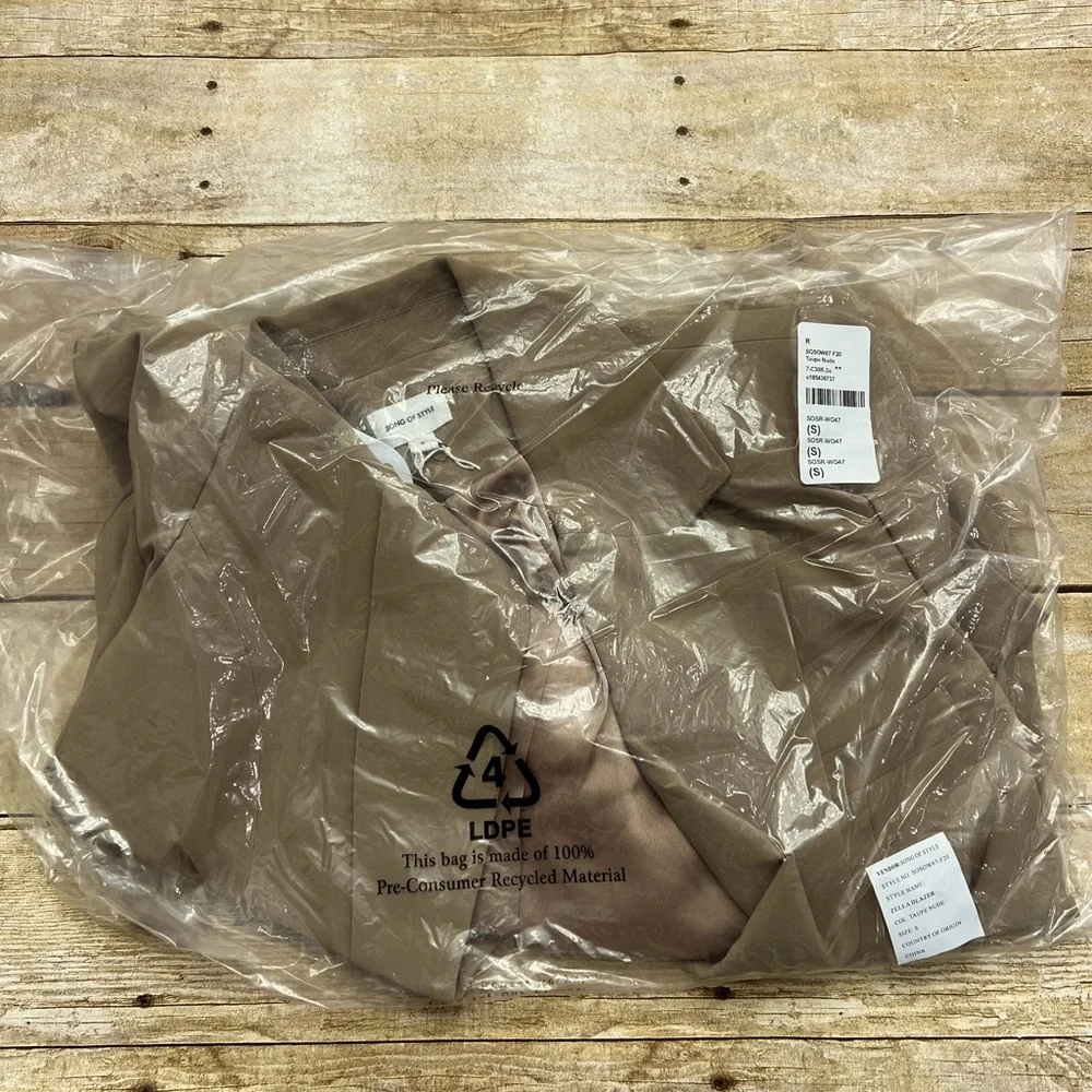 NWT Song of style Zella Blazer taupe nude - Picture 5 of 5